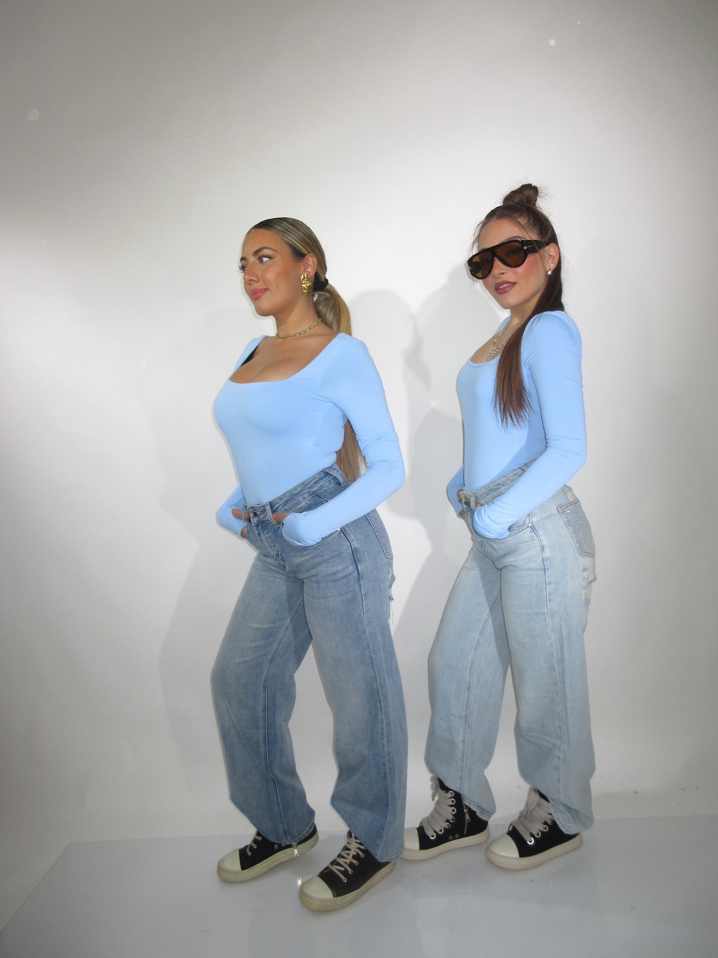 Jeans tasca brillantinata denim scuro