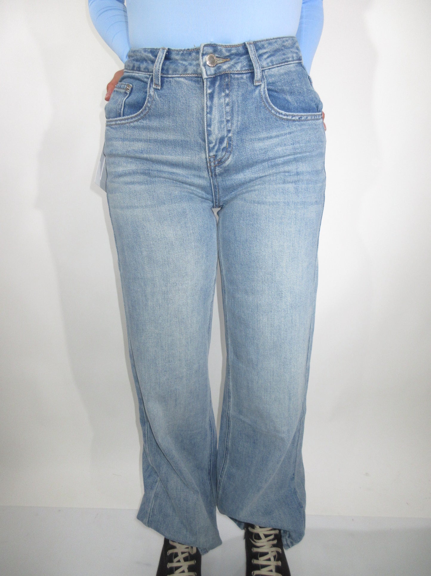 Jeans tasca brillantinata denim scuro