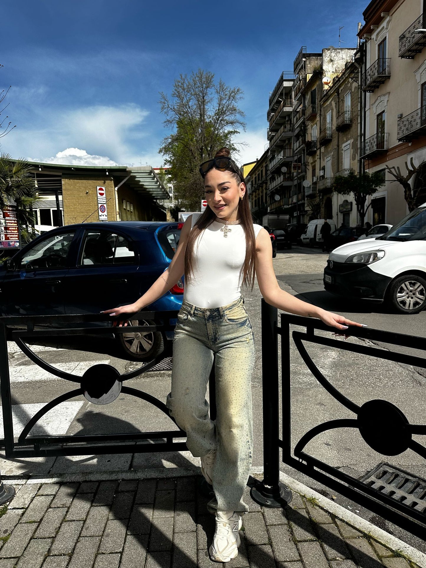 Jeans denim vintage shine