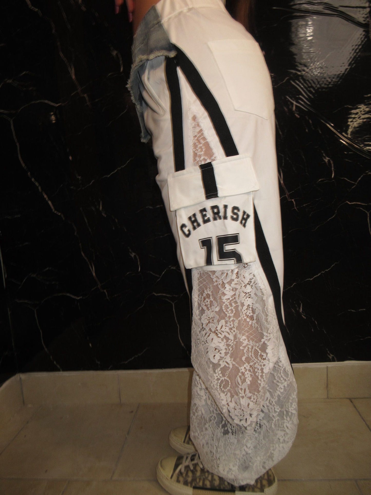 Pantalone pizzo e jeans bianco