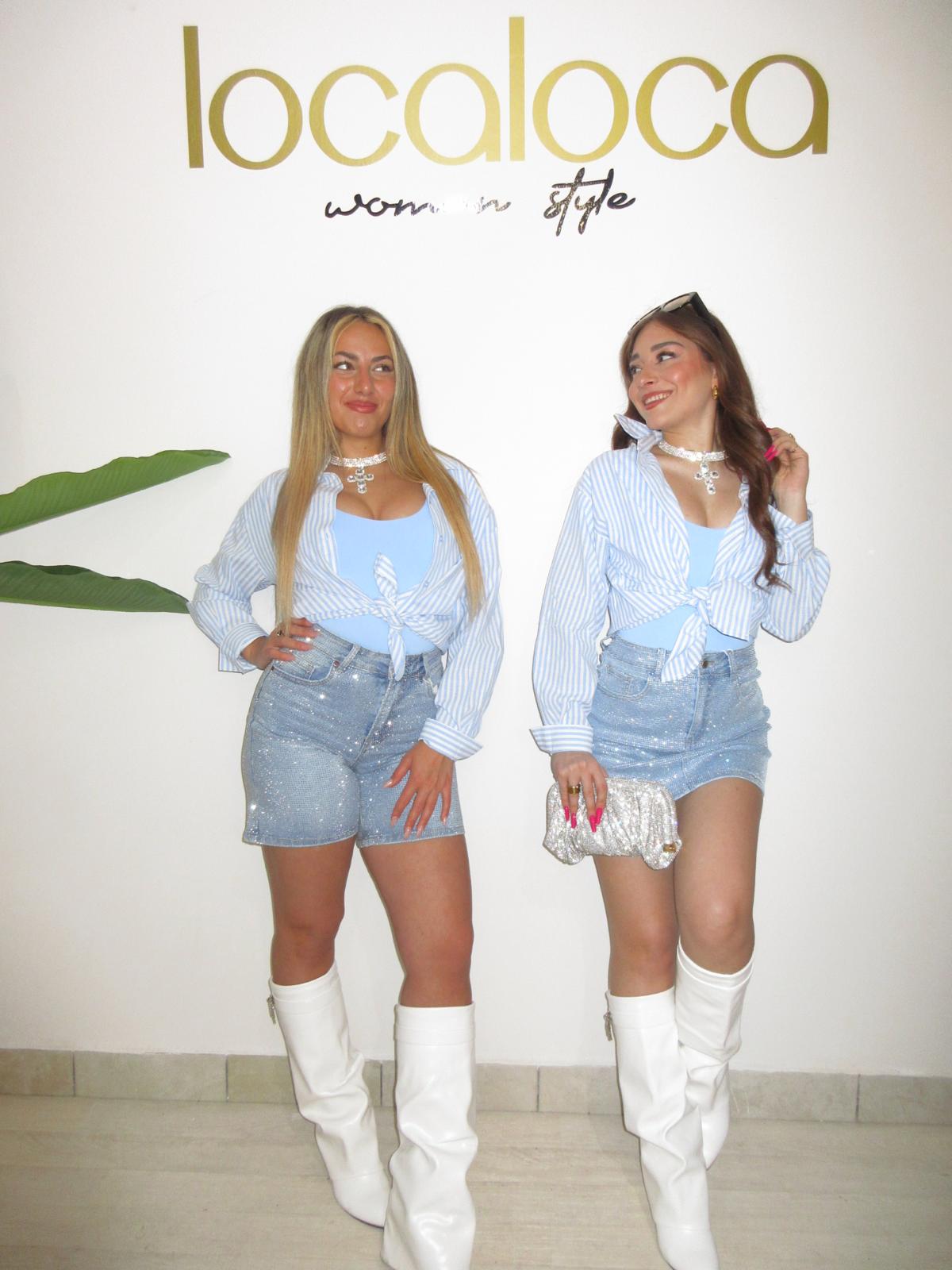 Camicia righe celeste