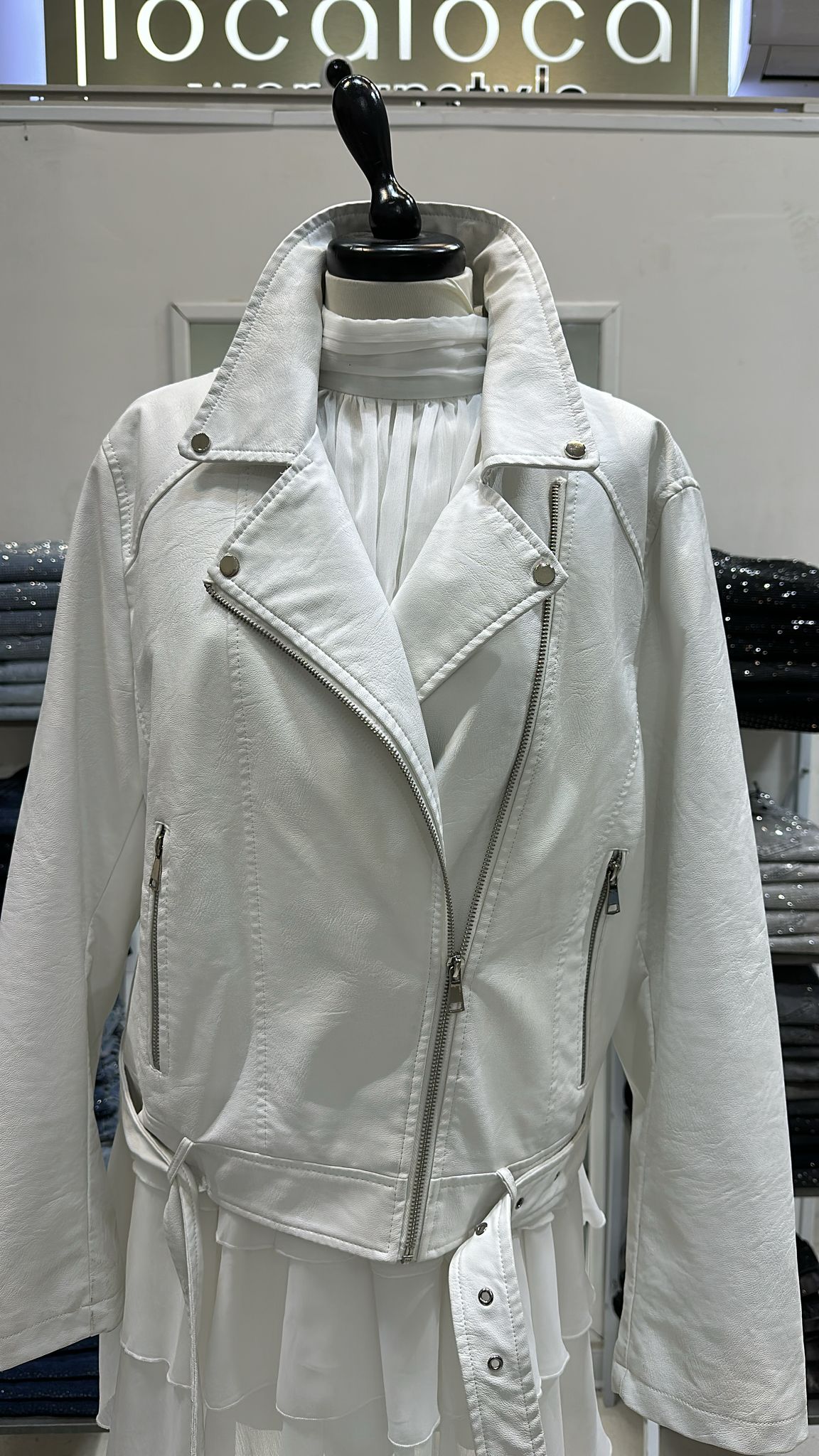 Giacca ecopelle bianca 2Xl
