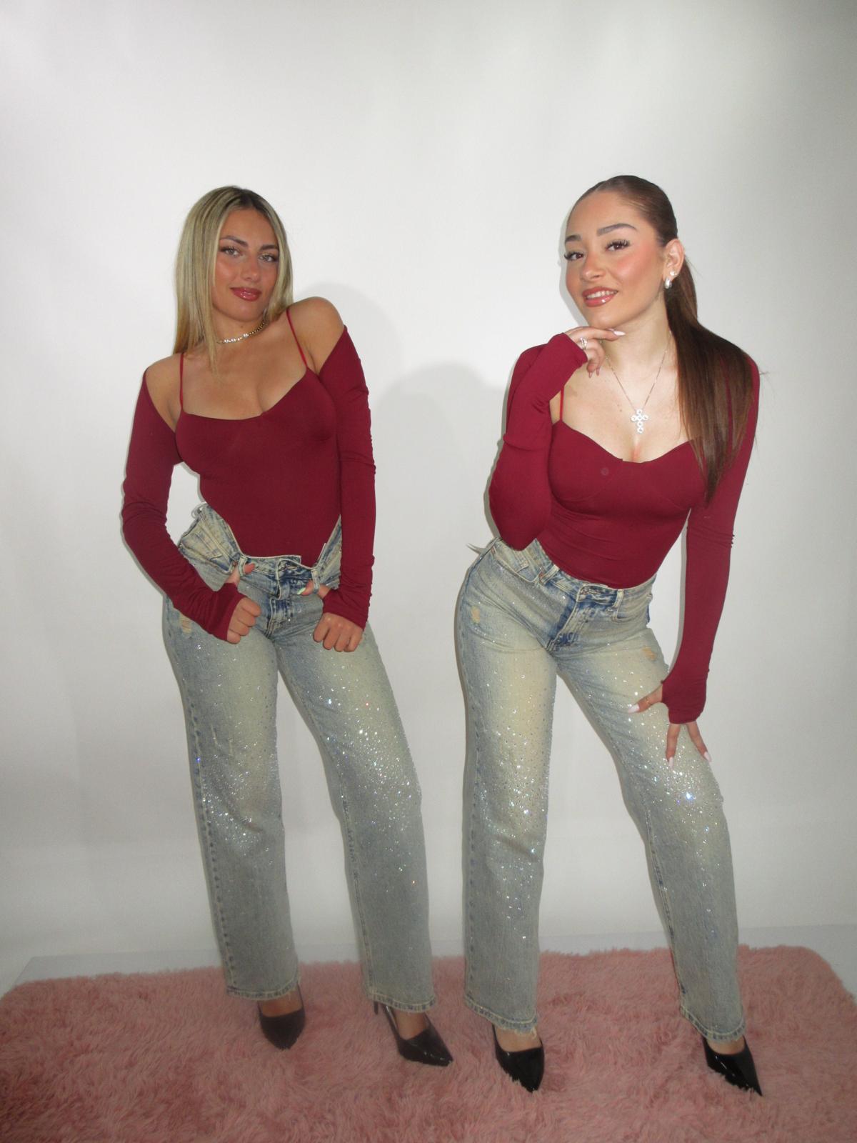 Body con coprispalle bordeaux