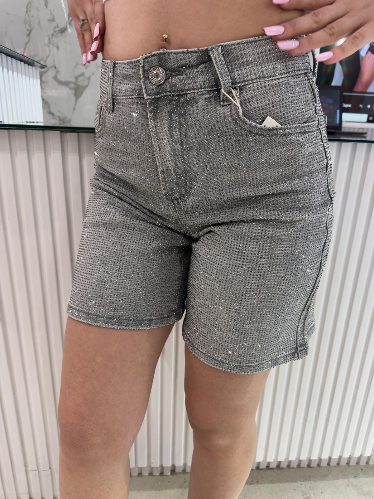 Short grigio glitter