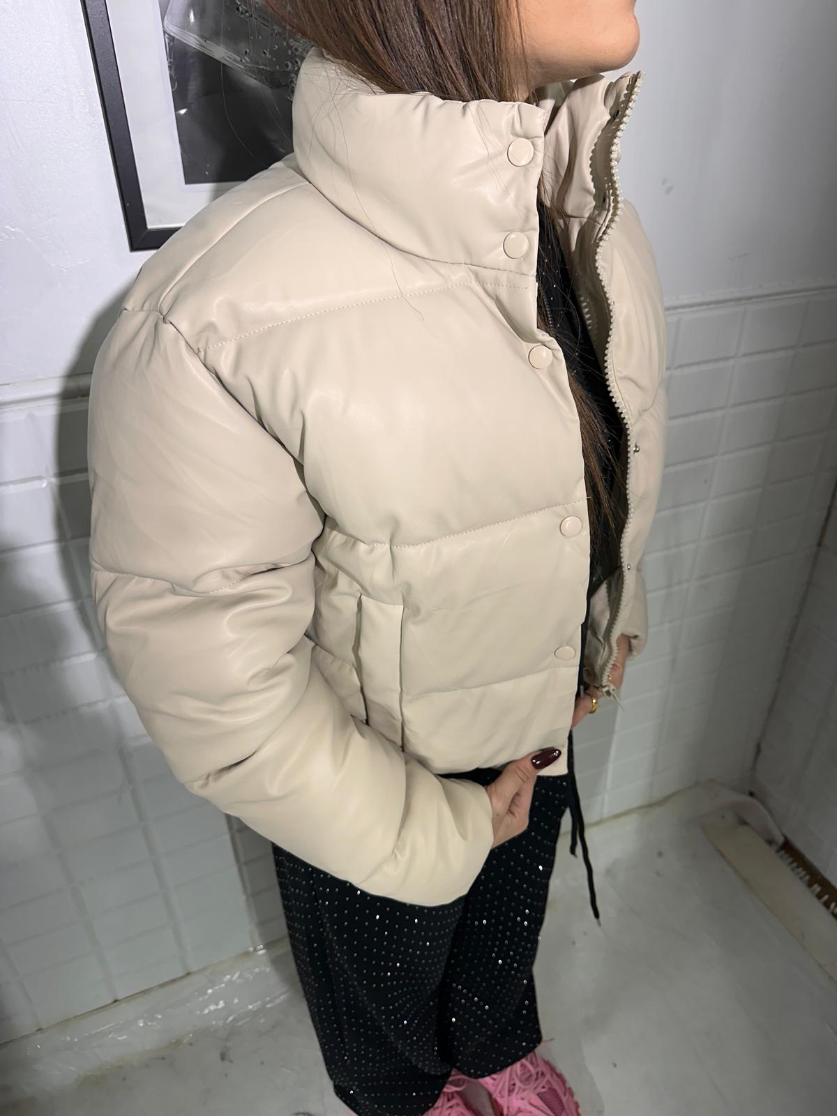 Giubbino crop beige