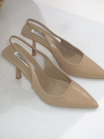 Décolleté slingback nude 7 cm