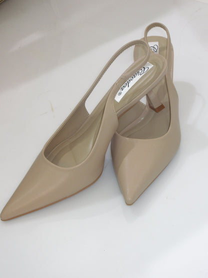 Décolleté slingback nude 5 cm