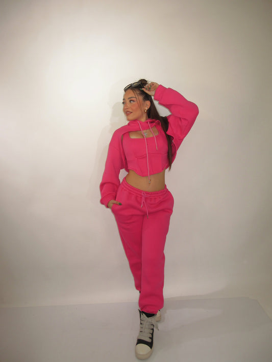 Tuta aria 3 pezzi rosa
