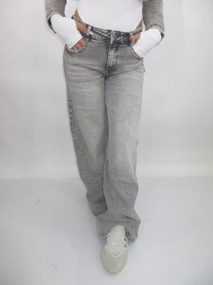 Jeans wide leg grigio chiaro