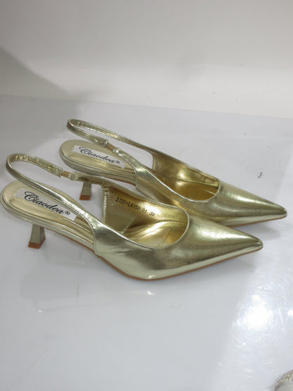 Décolleté slingback dorato 5cm