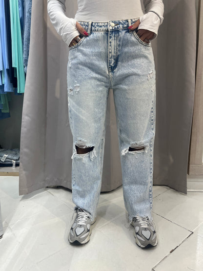 Jeans strappi lav.chiaro
