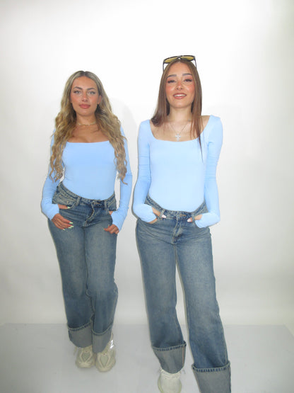 Jeans denim vintage pieghe