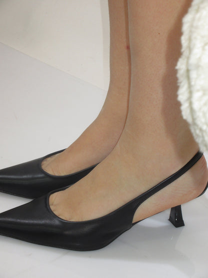 Décolleté slingback nero 5cm