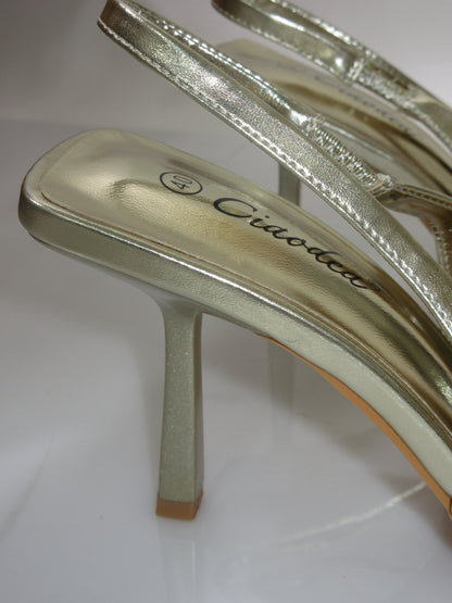 Décolleté slingback dorato 7cm