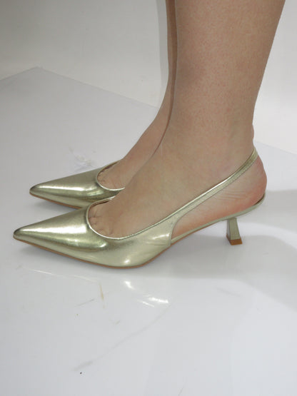 Décolleté slingback dorato 5cm