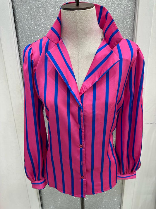 Camicia fuxia e blu