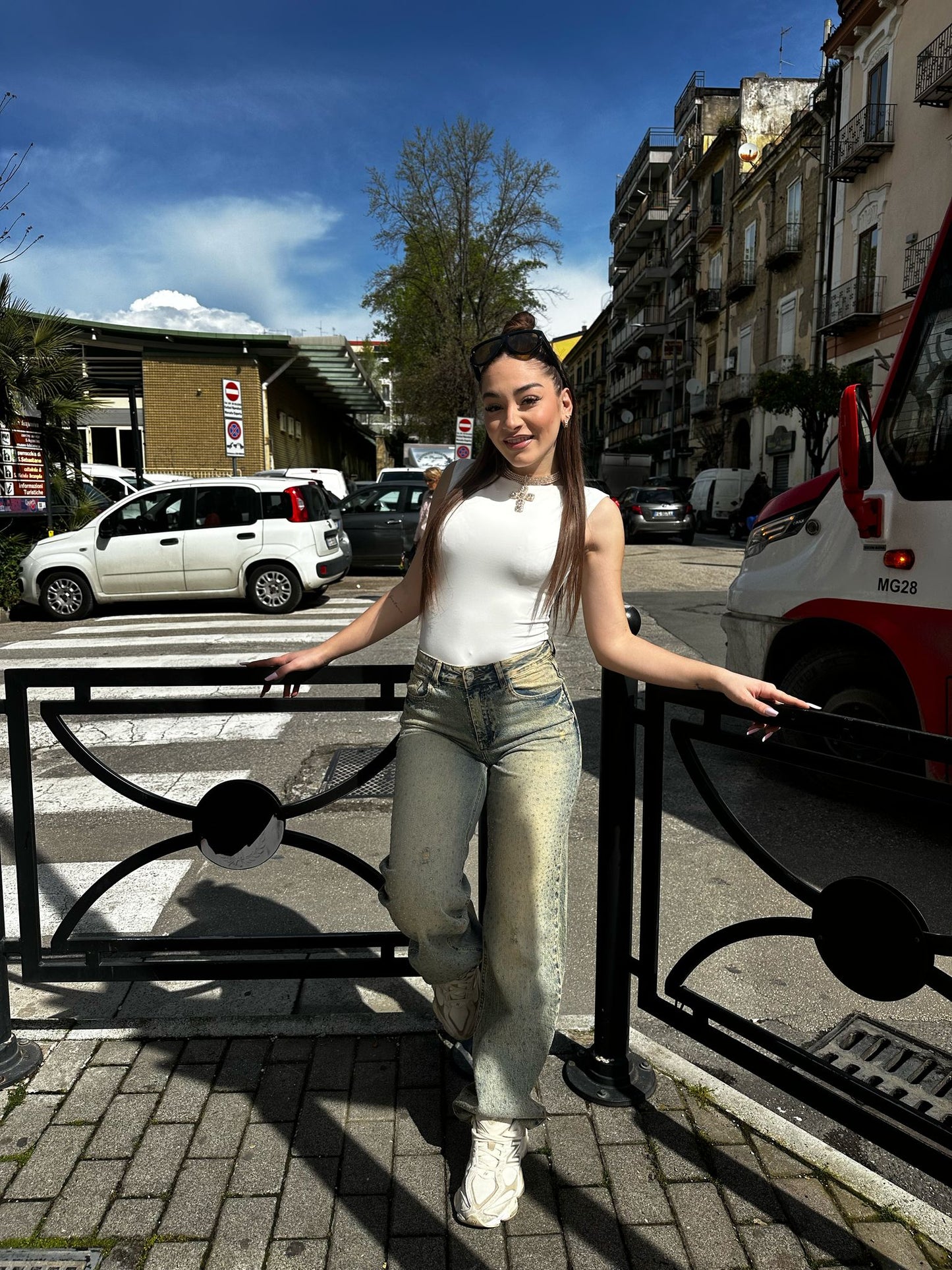 Jeans denim vintage shine