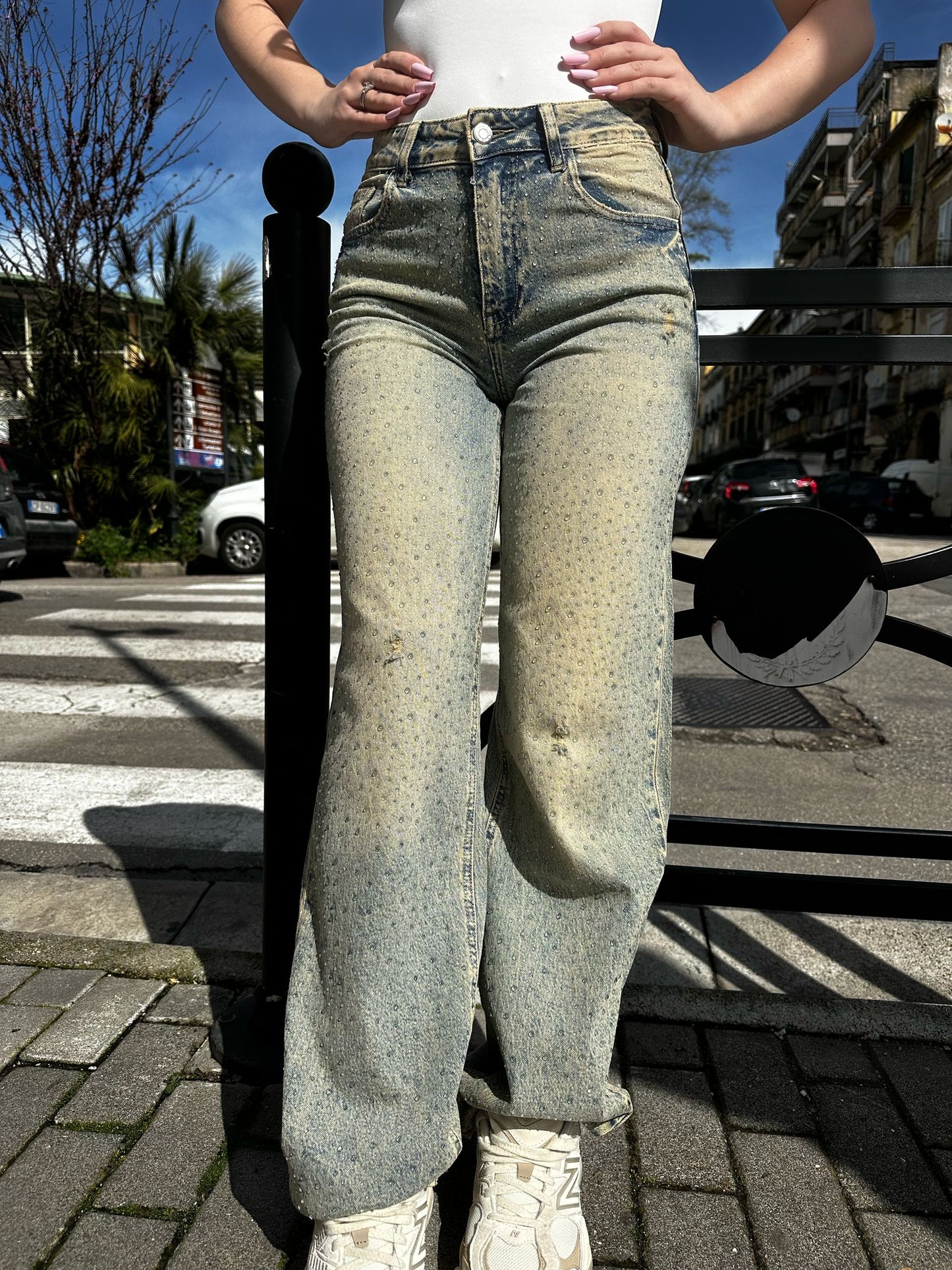 Jeans denim vintage shine