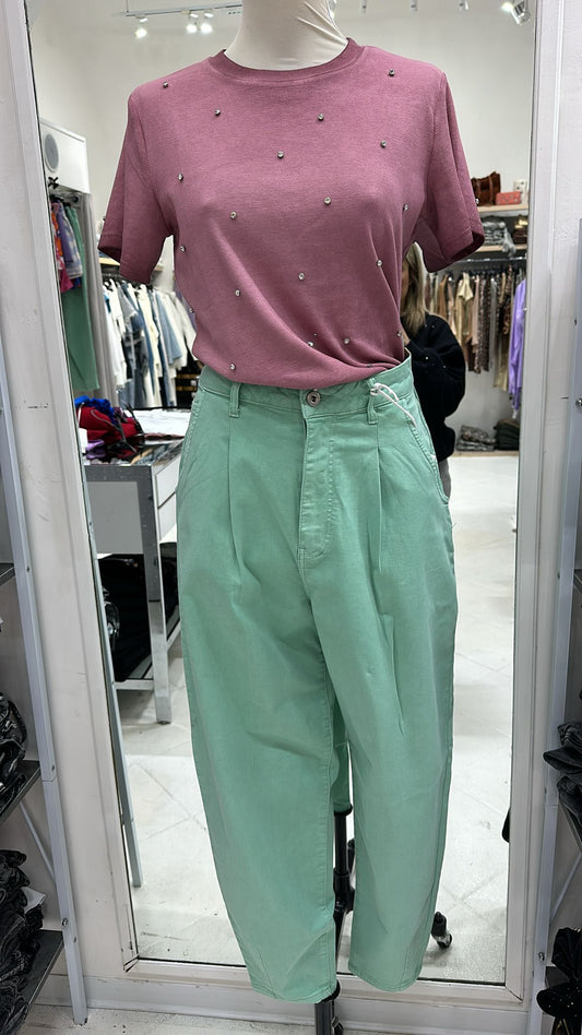 Pantalone boyfriends verde