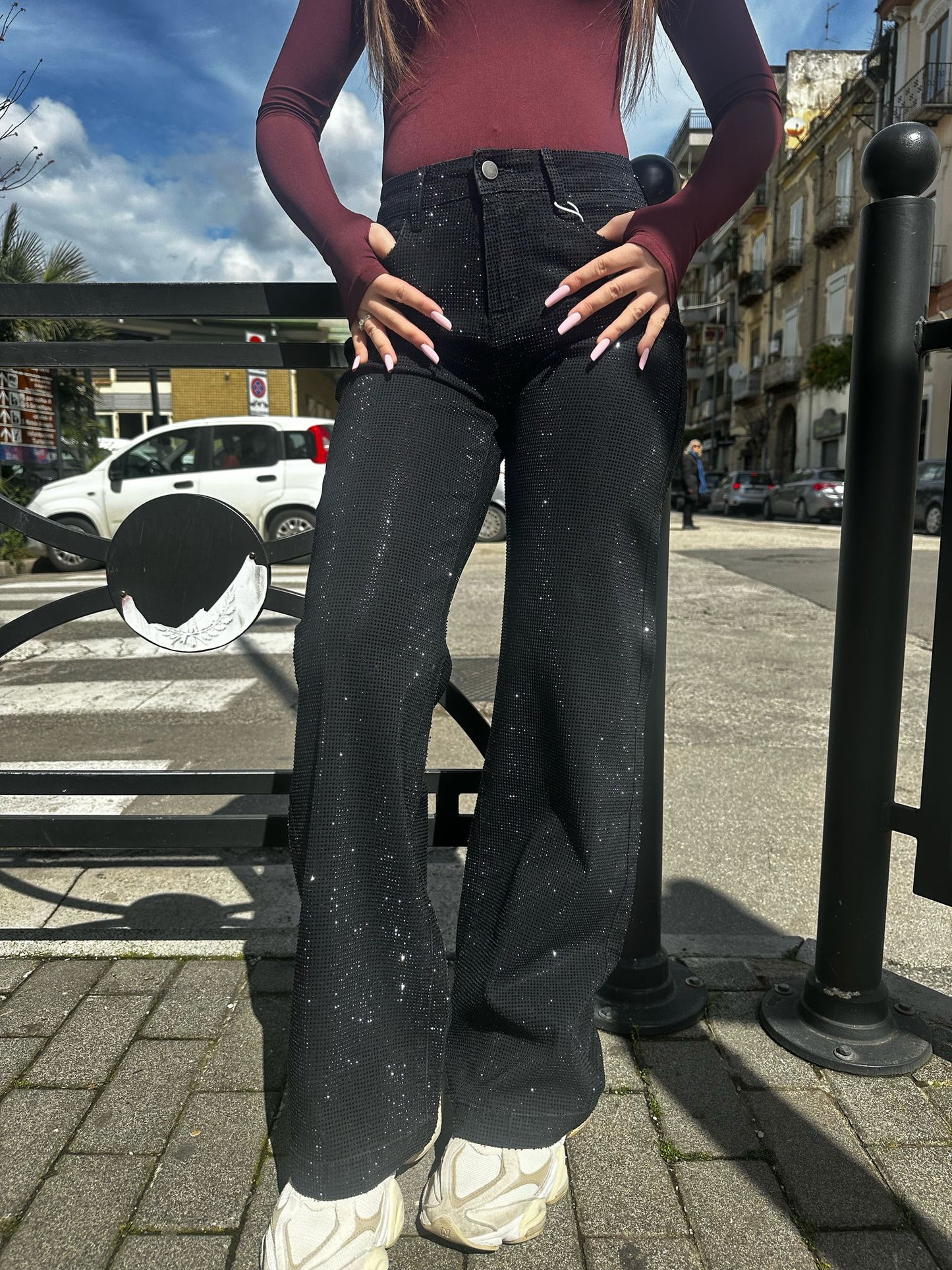 Jeans nero glitter