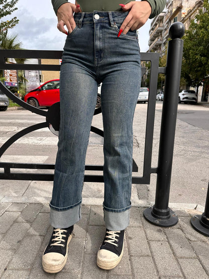 Jeans con piega denim